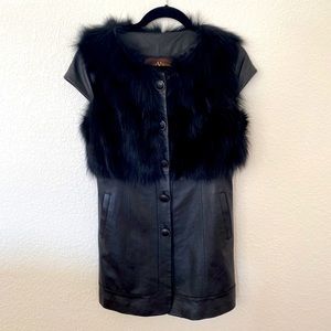 Faux Fur & Leather Vest